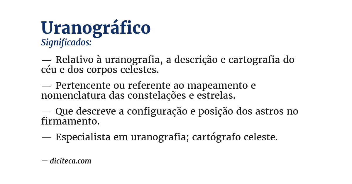 Significado de uranográfico