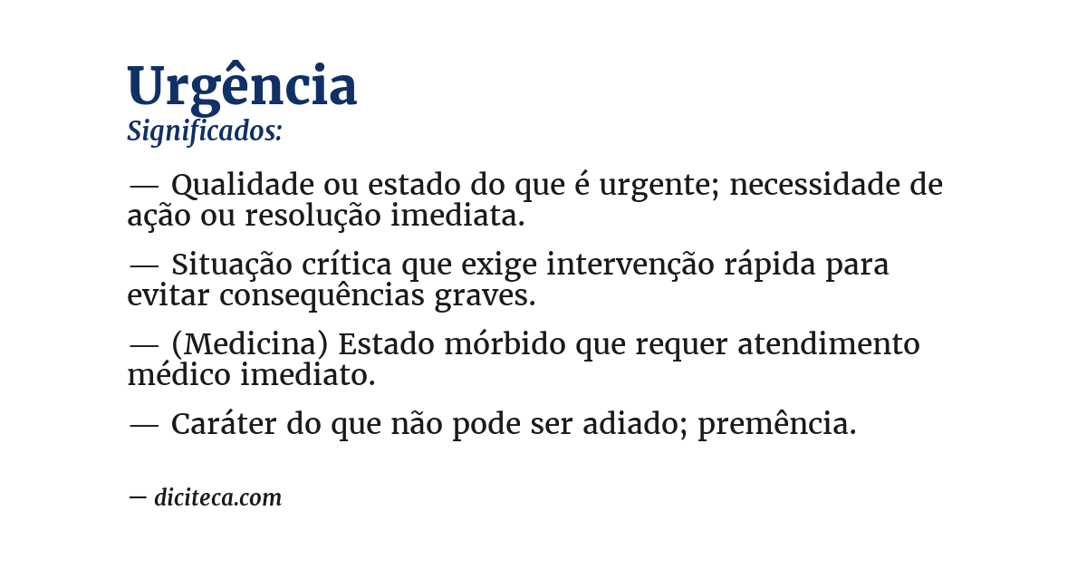 Significado de urgência