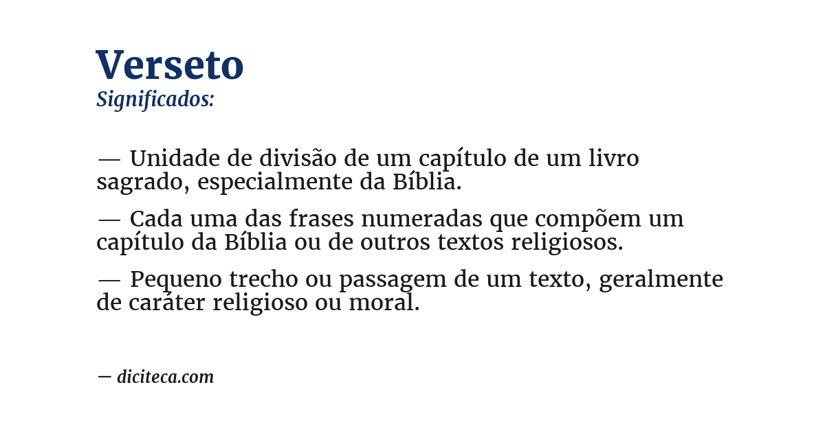 Significado de verseto