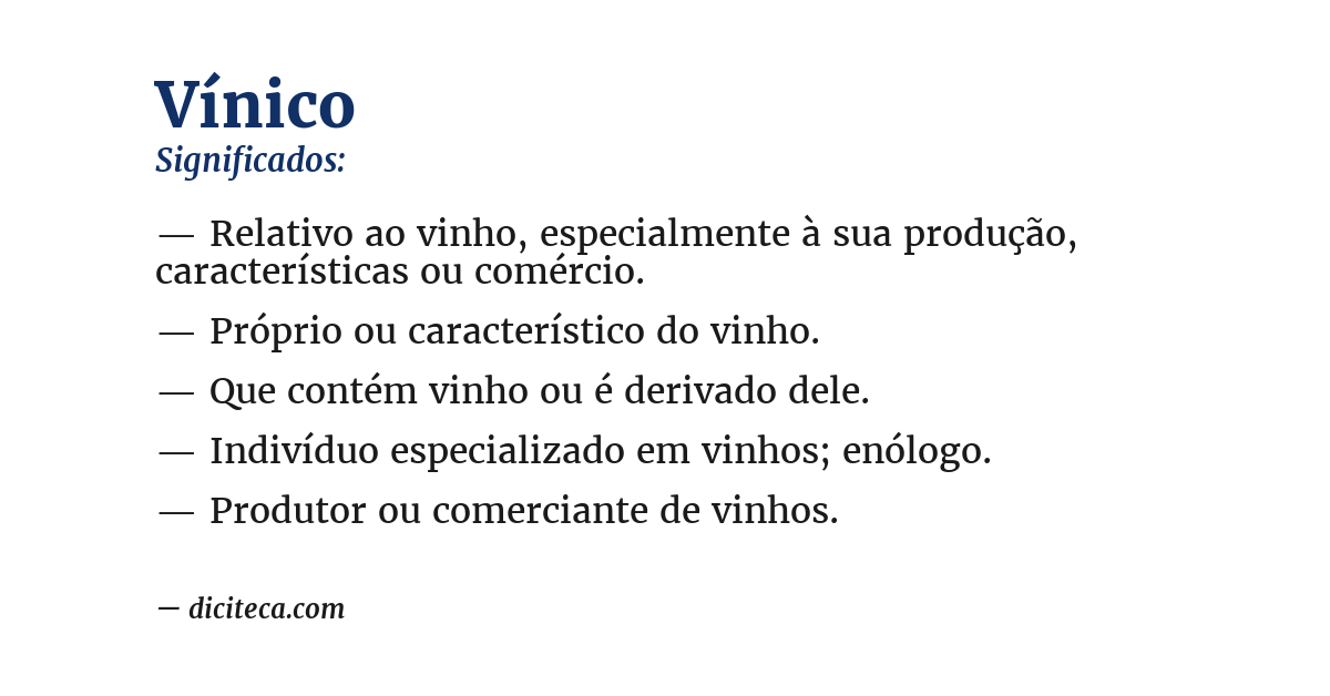 Significado de vínico
