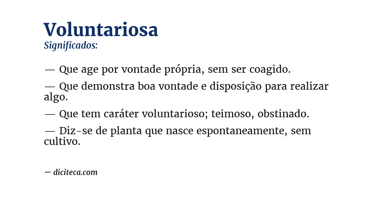 Significado de voluntariosa