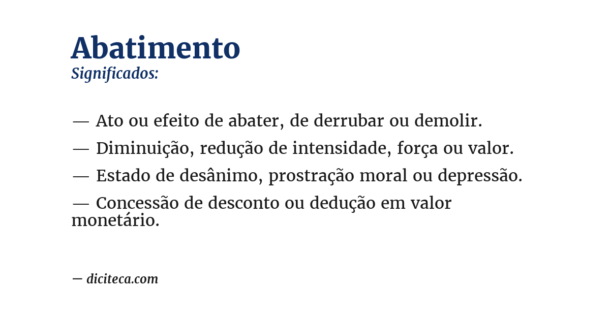 Significado de abatimento
