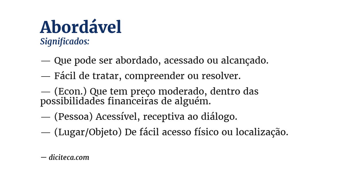 Significado de abordável