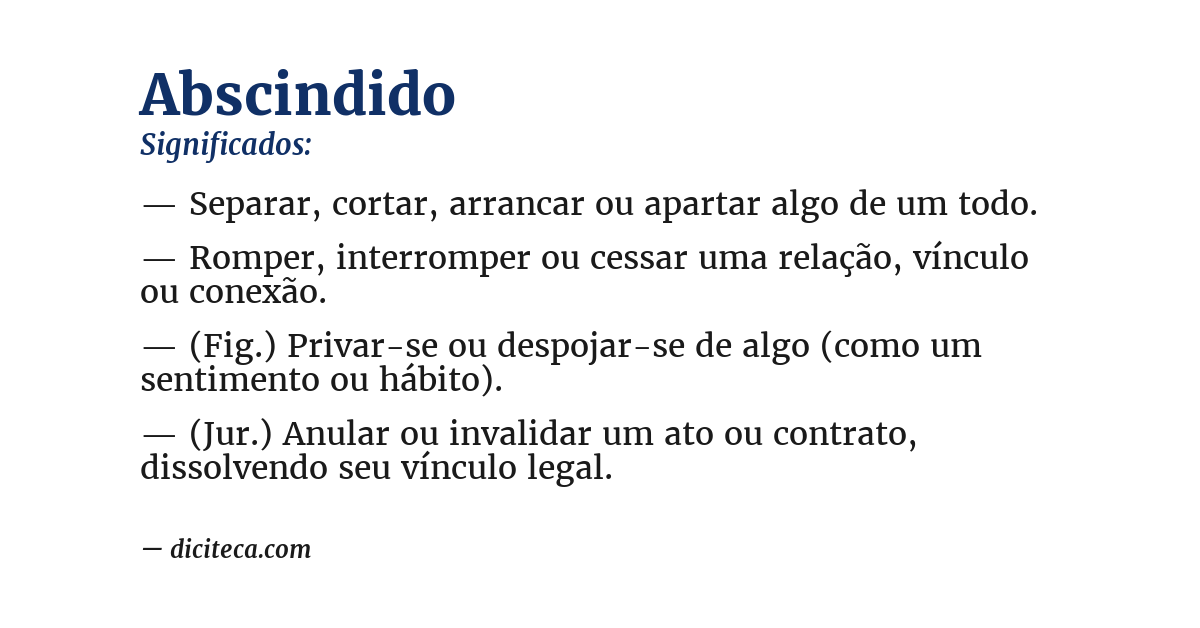 Significado de abscindido