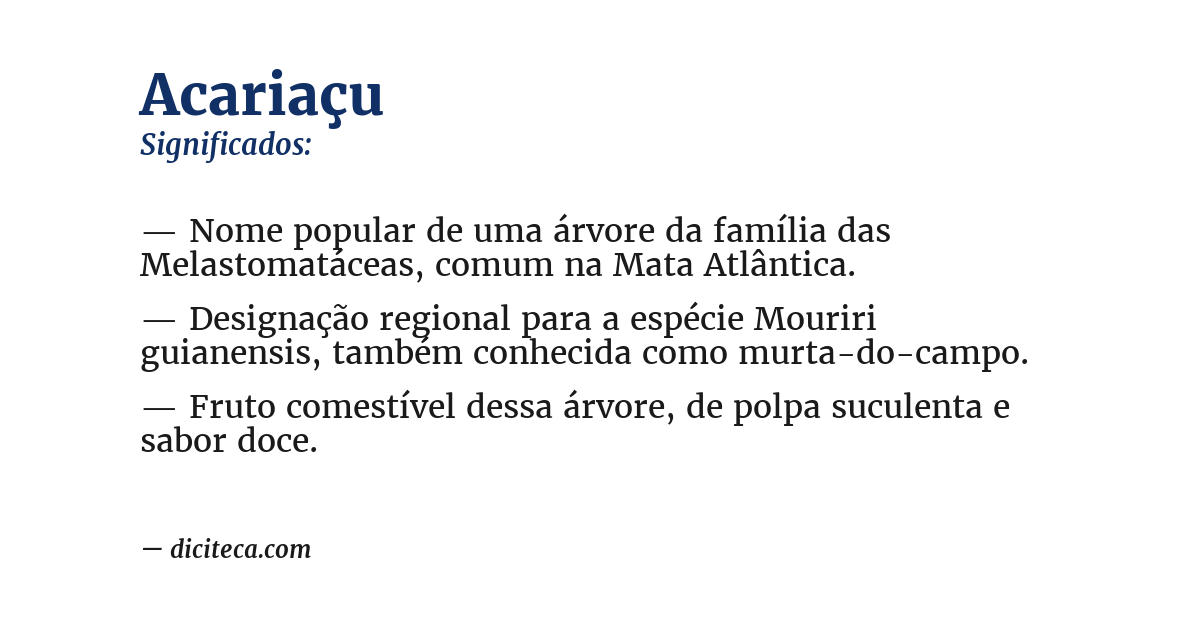 Significado de acariaçu