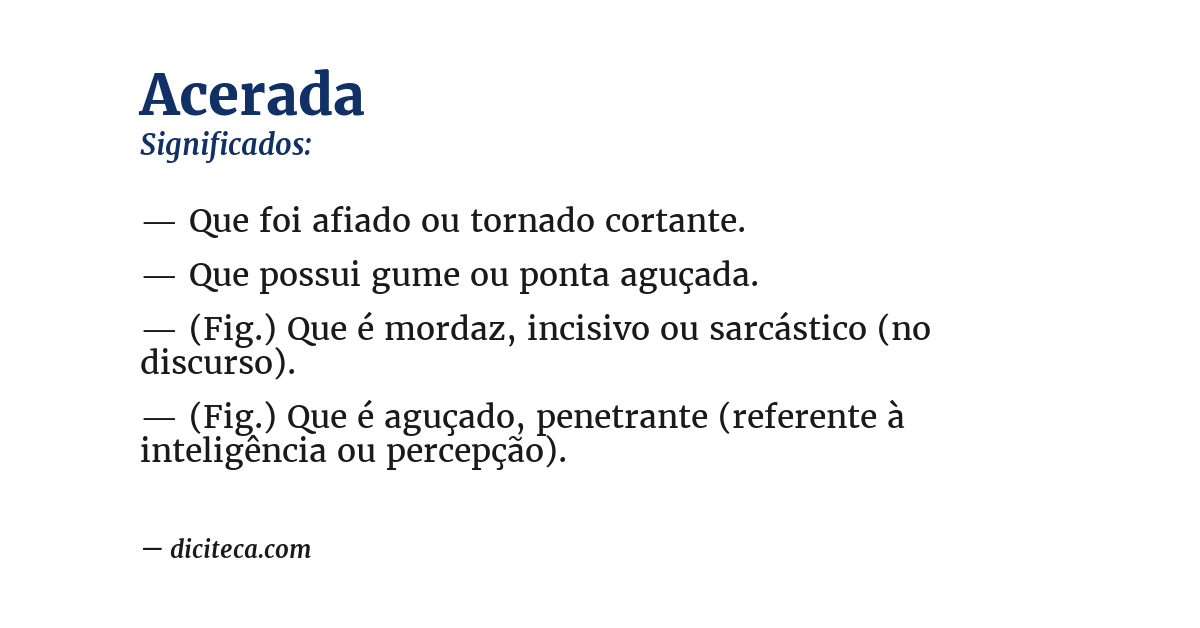 Significado de acerada