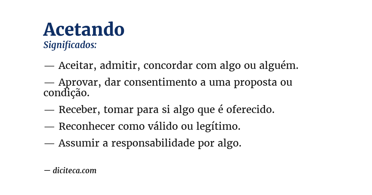 Significado de acetando