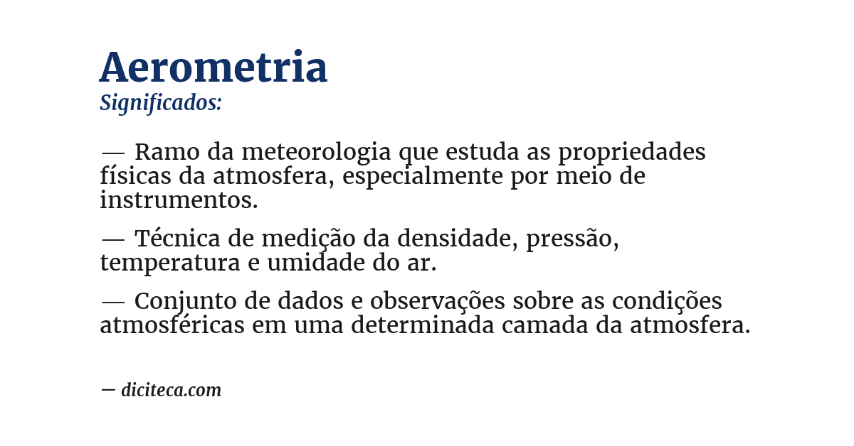 Significado de aerometria