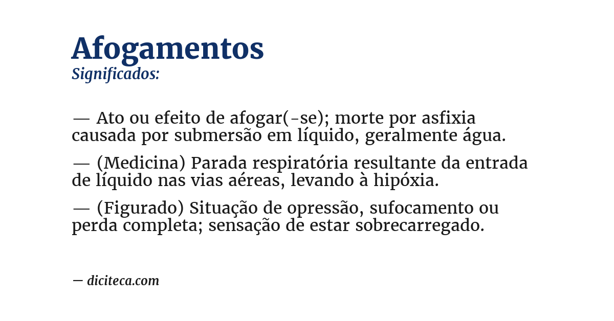 Significado de afogamentos
