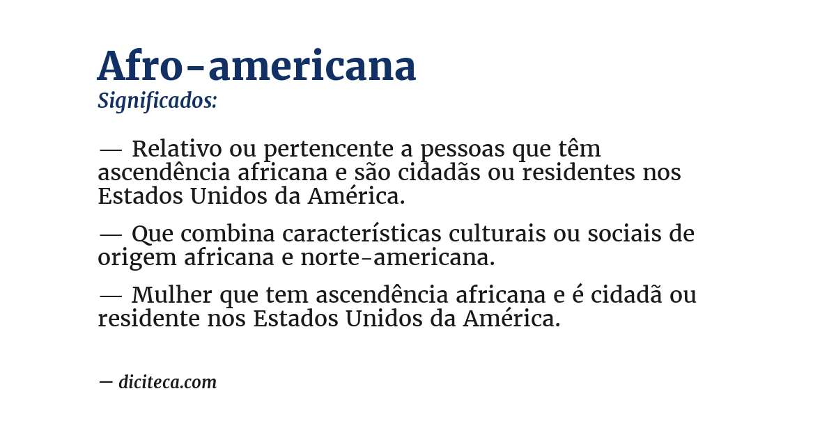 Significado de afro-americana