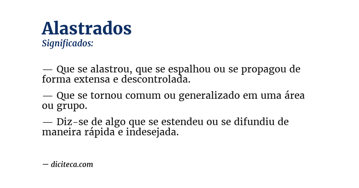 Significado de alastrados
