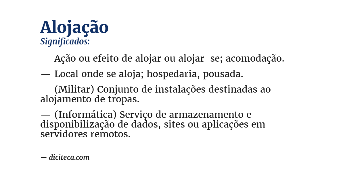 Significado de alojação