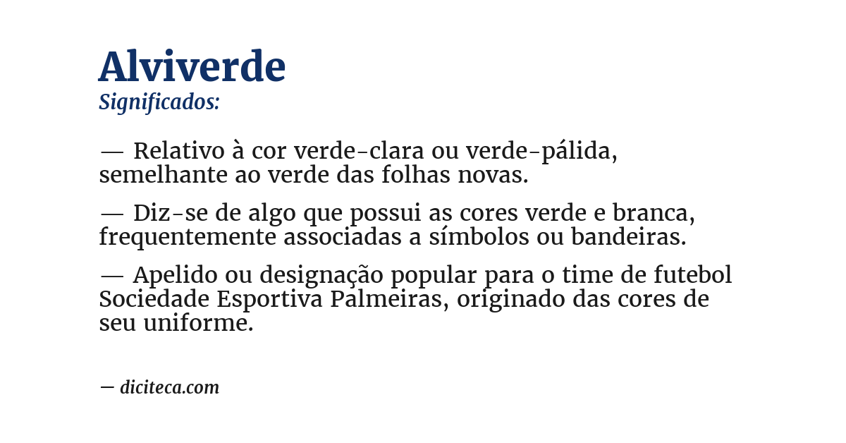 Significado de alviverde