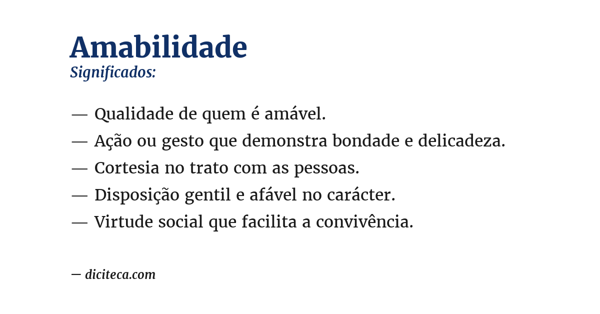Significado de amabilidade
