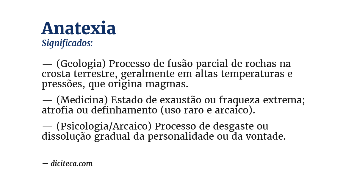 Significado de anatexia