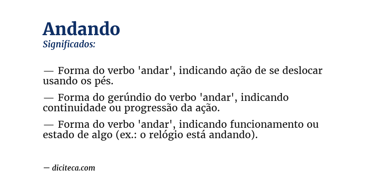 Significado de andando