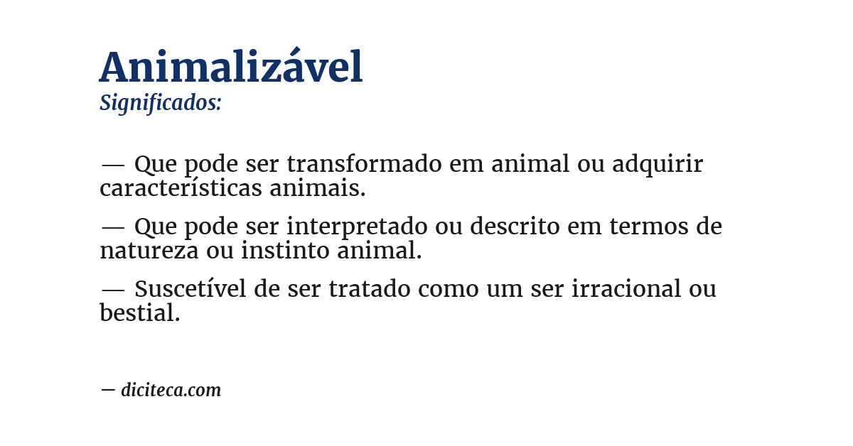 Significado de animalizável