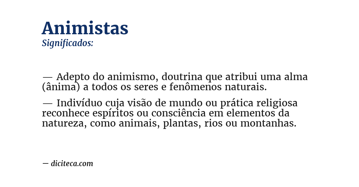 Significado de animistas