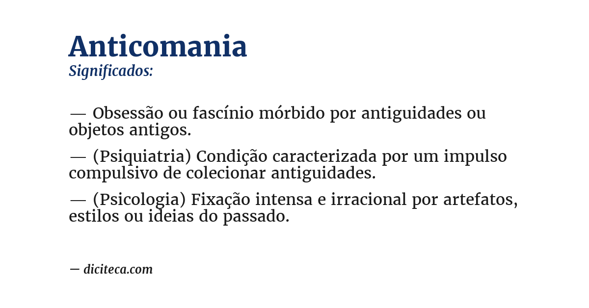 Significado de anticomania