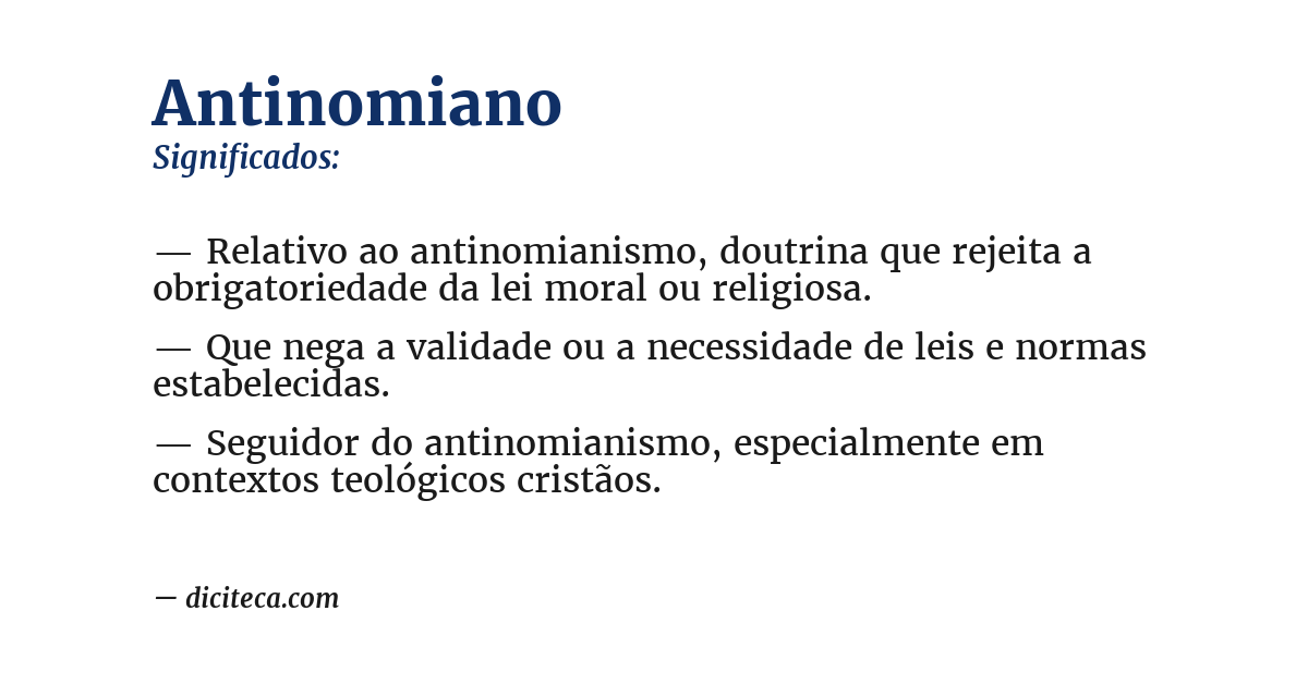 Significado de antinomiano