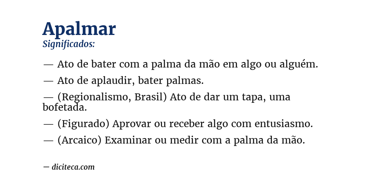 Significado de apalmar