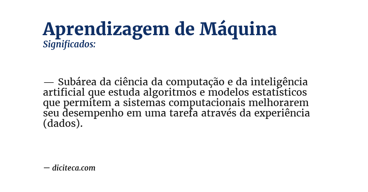 Significado de aprendizagem de máquina