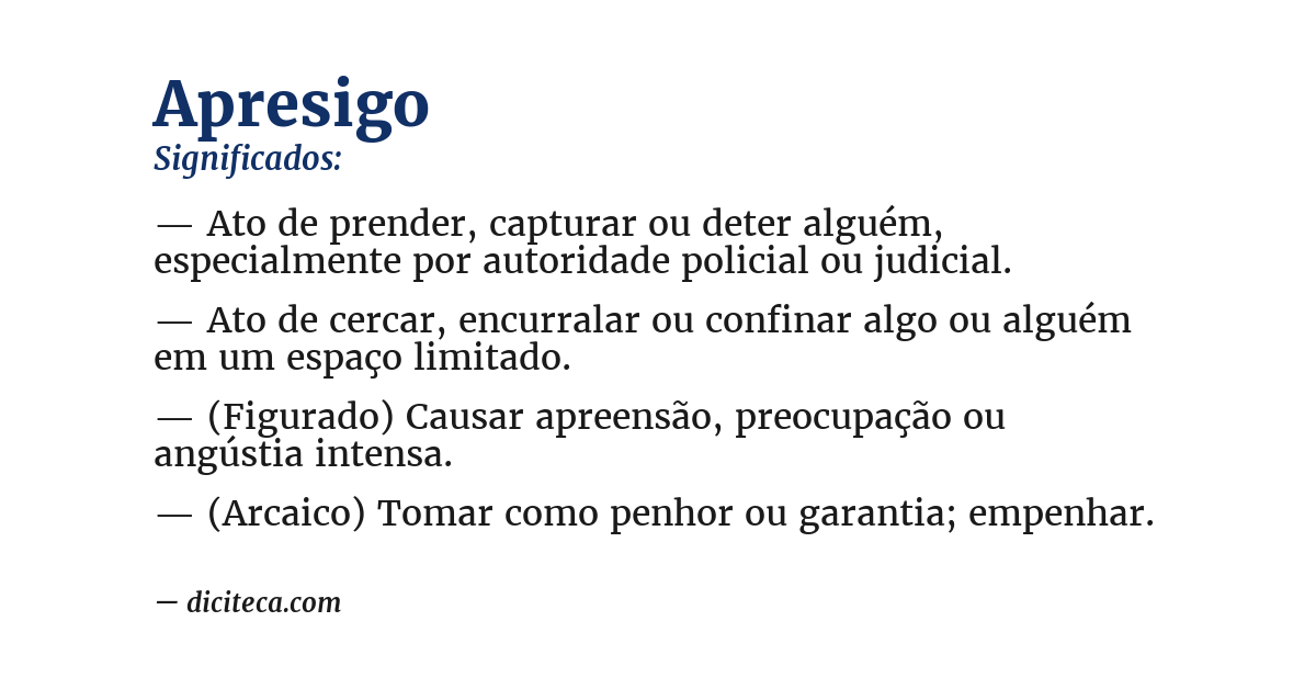 Significado de apresigo