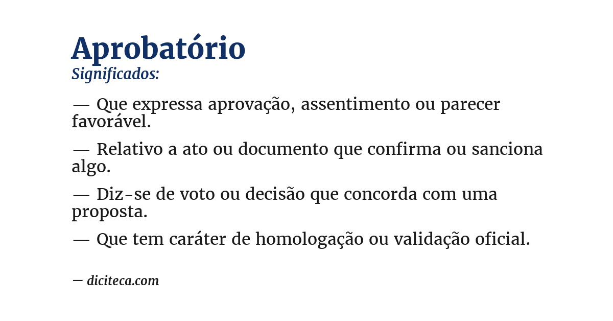 Significado de aprobatório
