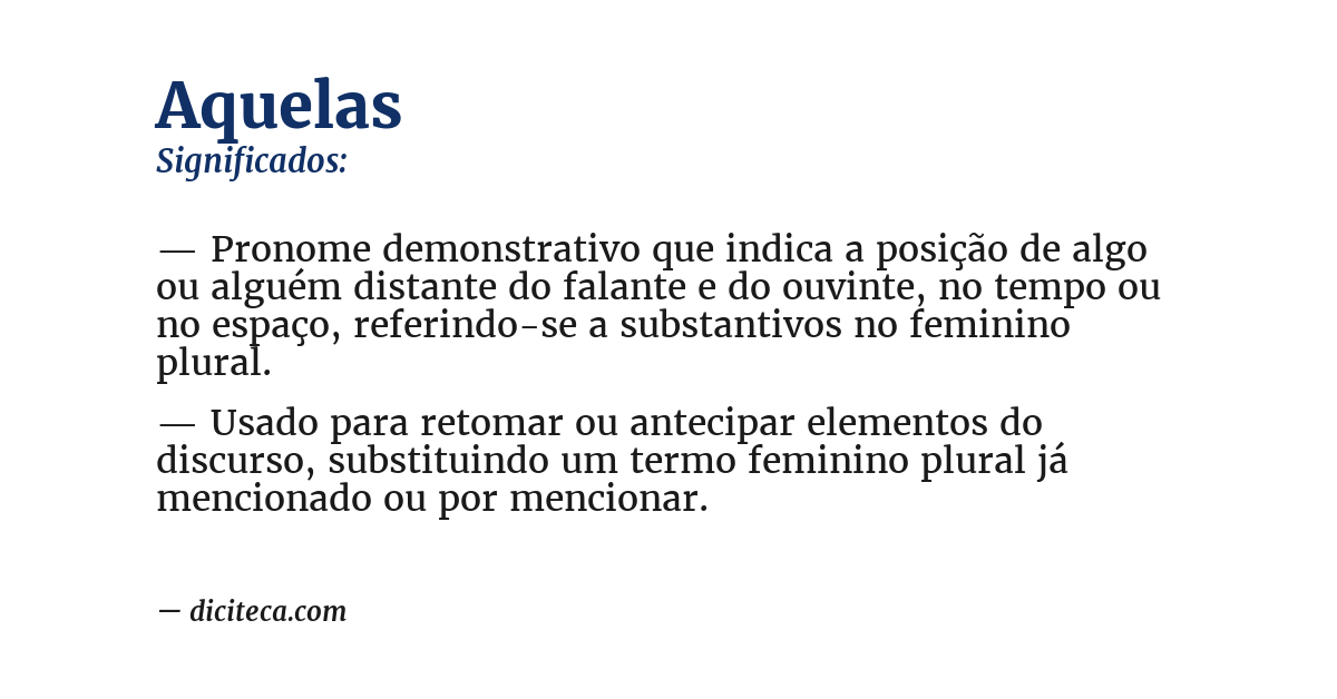 Significado de aquelas