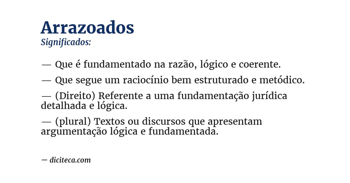 Significado de arrazoados