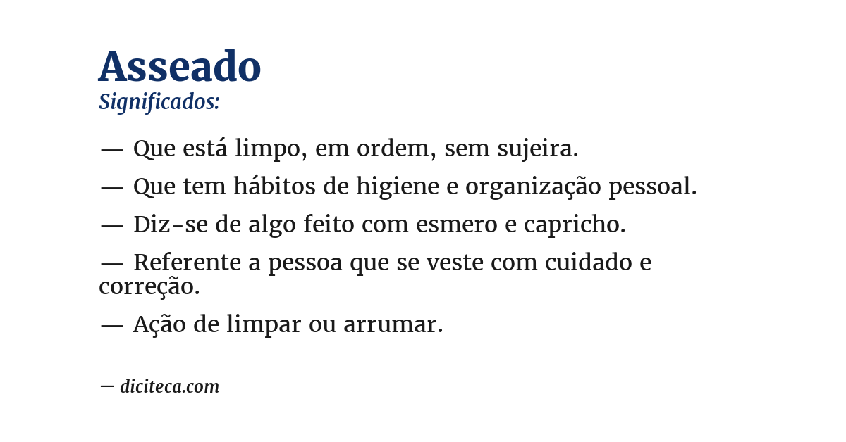 Significado de asseado
