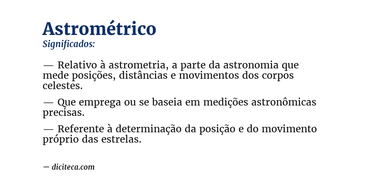 Significado de astrométrico