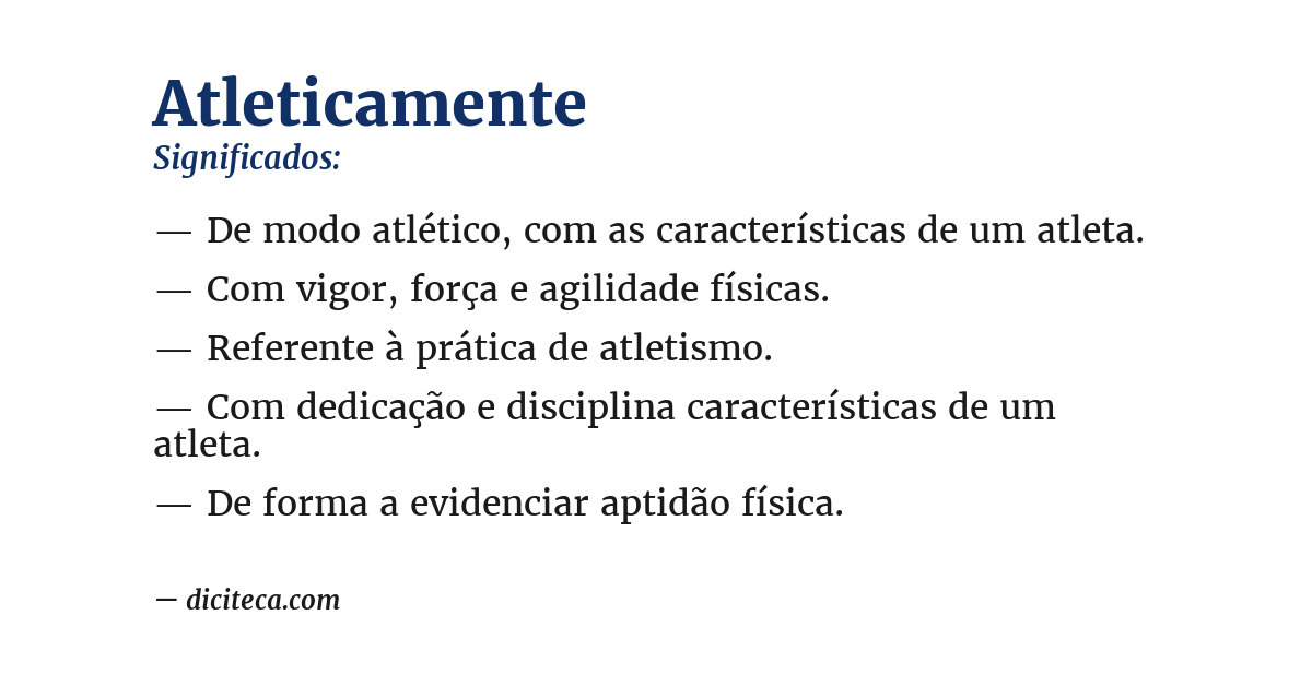 Significado de atleticamente