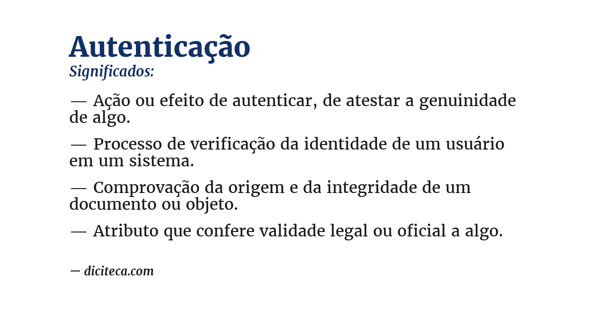 Significado de autenticação
