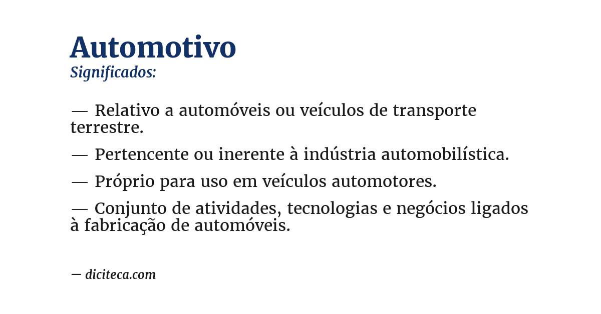 Significado de automotivo