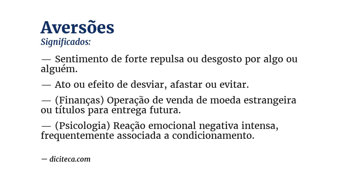 Significado de aversões