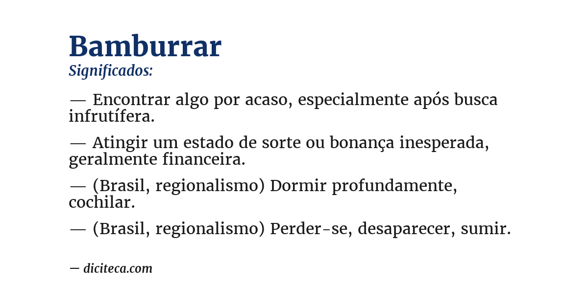 Significado de bamburrar