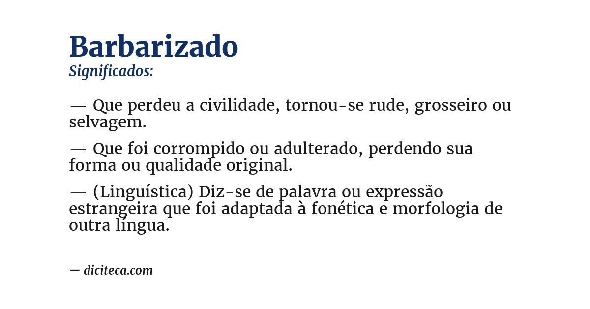 Significado de barbarizado