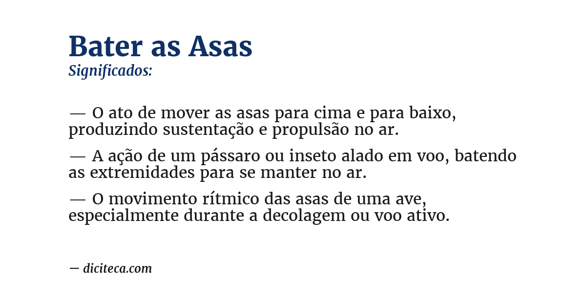 Significado de bater as asas