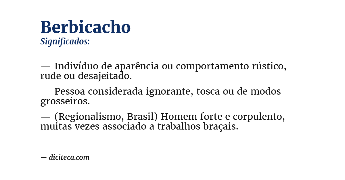 Significado de berbicacho
