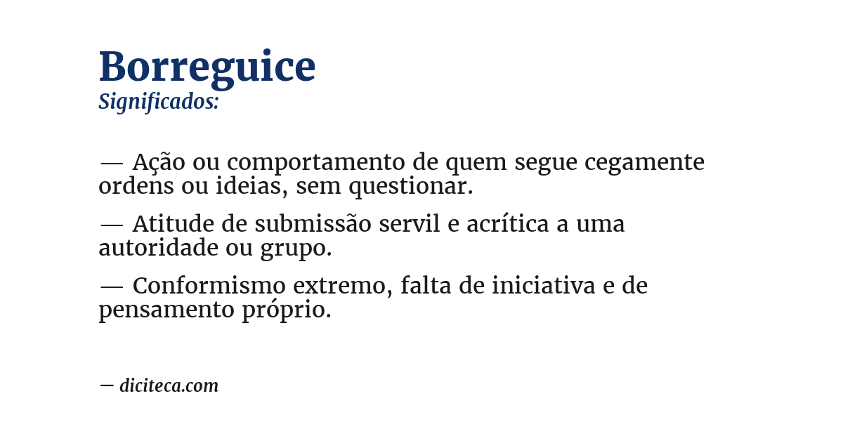 Significado de borreguice