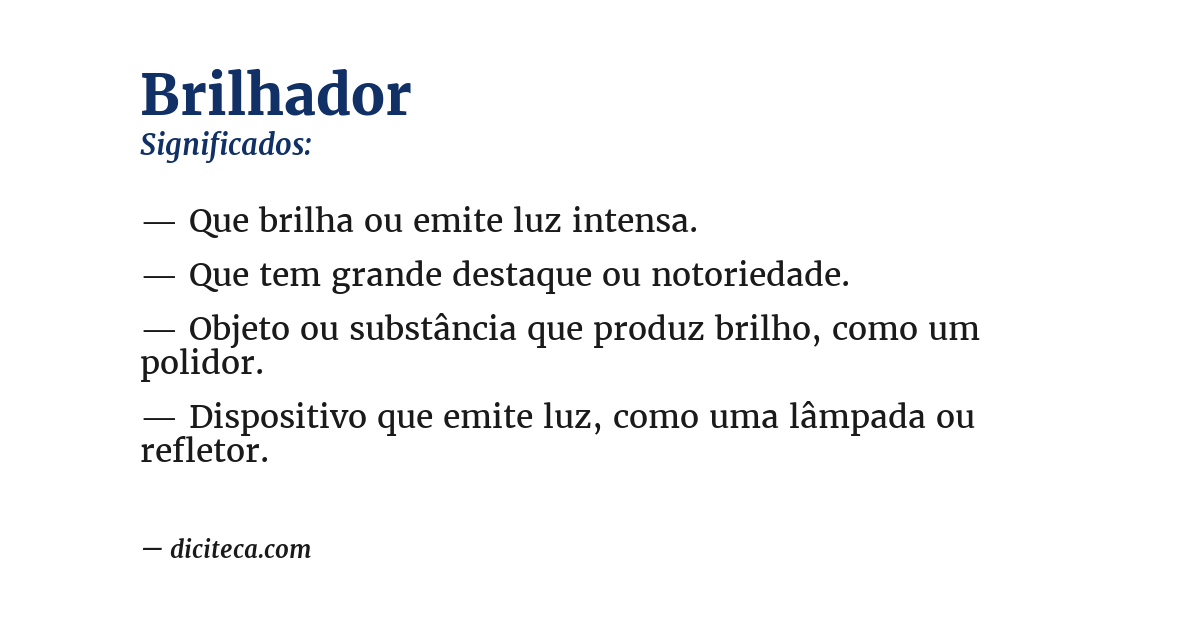 Significado de brilhador