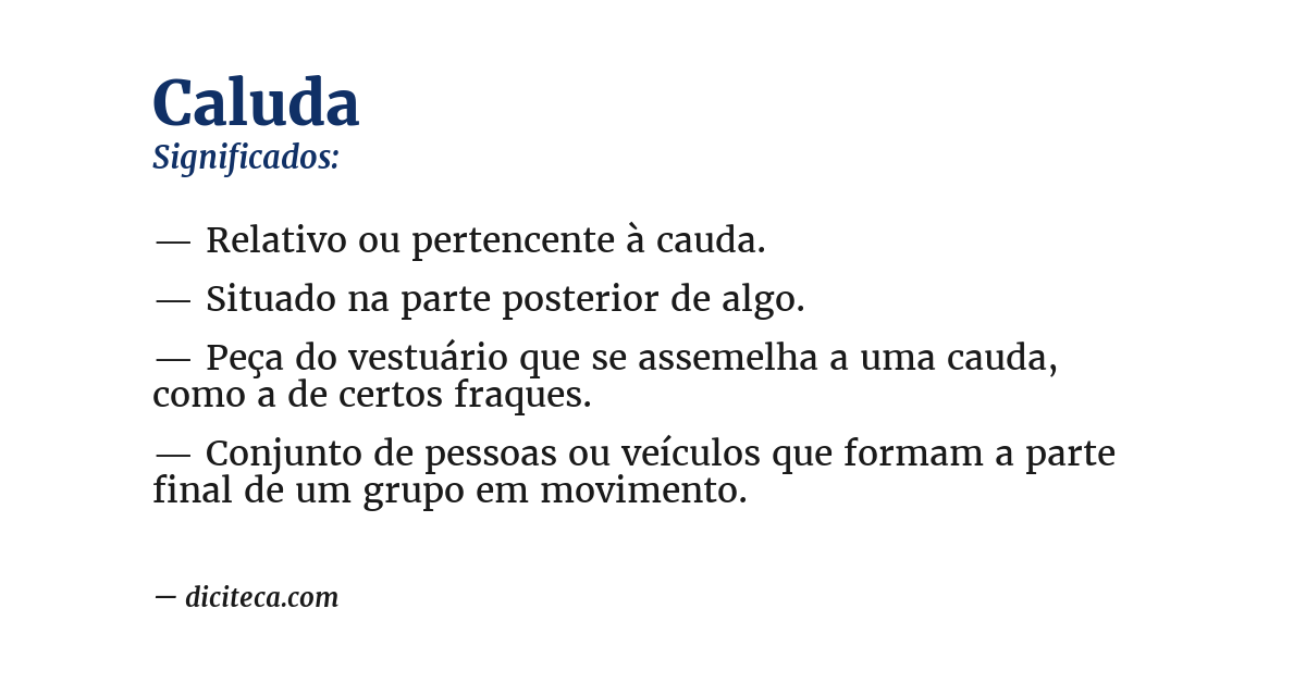 Significado de caluda