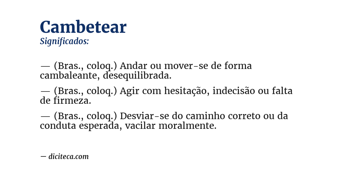 Significado de cambetear