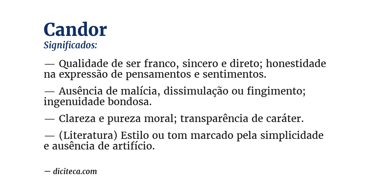 Significado de candor