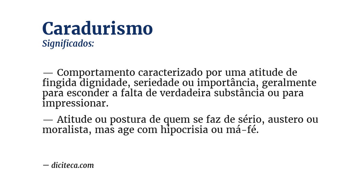 Significado de caradurismo