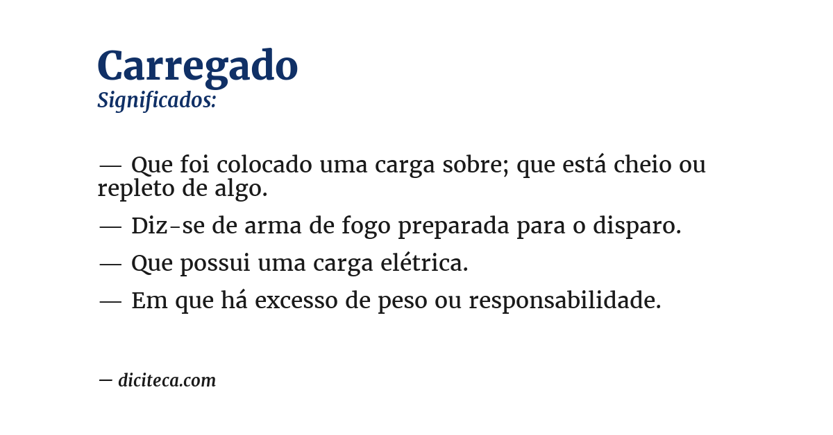 Significado de carregado