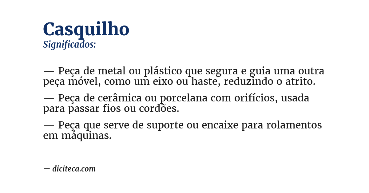 Significado de casquilho