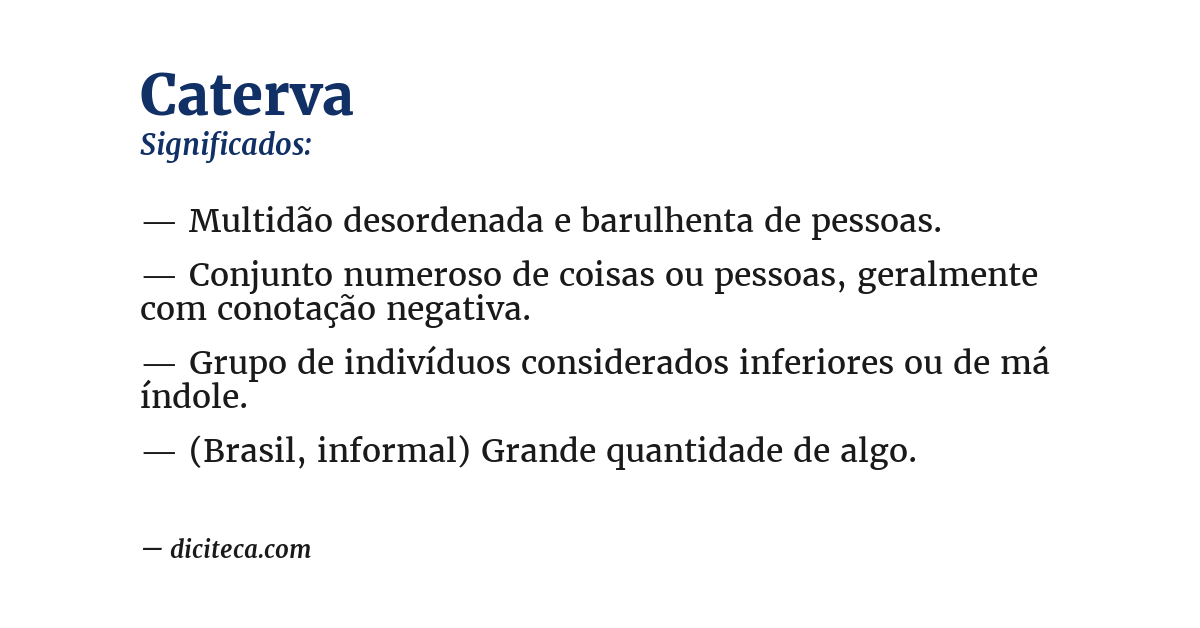 Significado de caterva