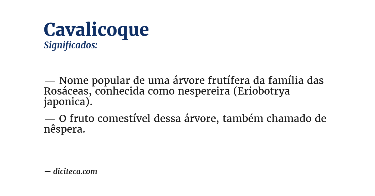 Significado de cavalicoque